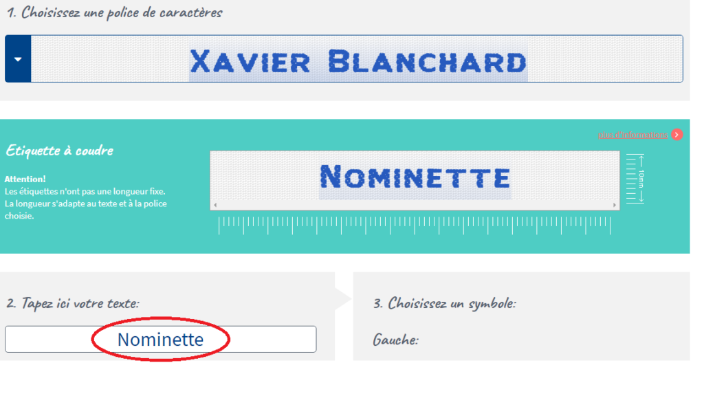 Créez votre propre étiquette – Nominette